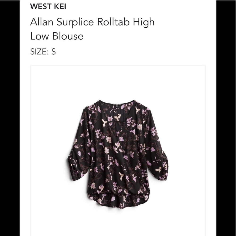 West Kei Allen Surplice Rolltab High Low Blouse